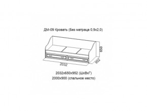 ДМ-09 Кровать (Без матраца 0,9*2,0 ) в Верхнеуральске - verhneuralsk.магазин96.com | фото