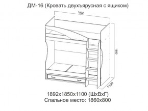 ДМ-16 Кровать двухъярусная с ящиком в Верхнеуральске - verhneuralsk.магазин96.com | фото