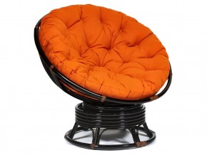 Кресло-качалка Papasan w 23/01 B с подушкой Antique brown, ткань Оранжевый в Верхнеуральске - verhneuralsk.магазин96.com | фото