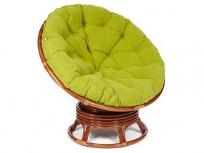 Кресло-качалка Papasan w 23/01 B с подушкой Pecan, флок Олива в Верхнеуральске - verhneuralsk.магазин96.com | фото