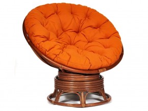 Кресло-качалка Papasan w 23/01 B с подушкой Pecan, ткань Оранжевый в Верхнеуральске - verhneuralsk.магазин96.com | фото